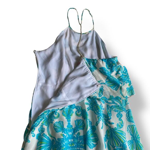 Lilly Pulitzer Silk Whistler Halter Mini Dress Womens Size 8 in Resort White - Picture 7 of 10